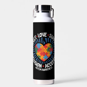 Autism Awareness Autistic Respect Love Support Water Bottle