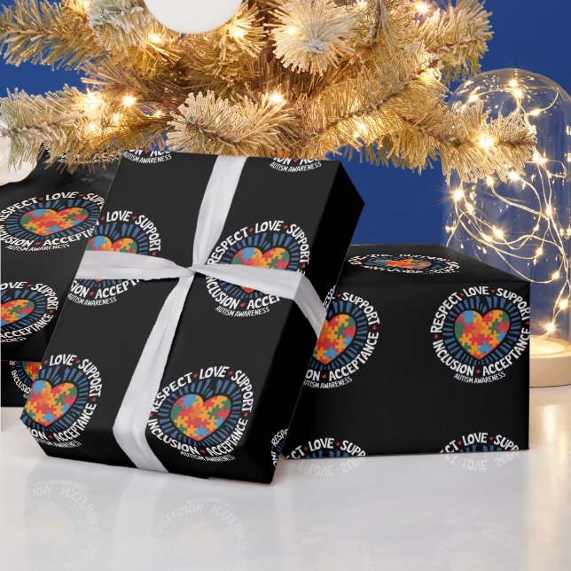 Autism Awareness Autistic Respect Love Support Wrapping Paper (Holidays)