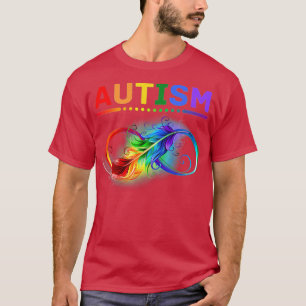 Autism Awareness Autistic Support Feather Ribbon M T-Shirt