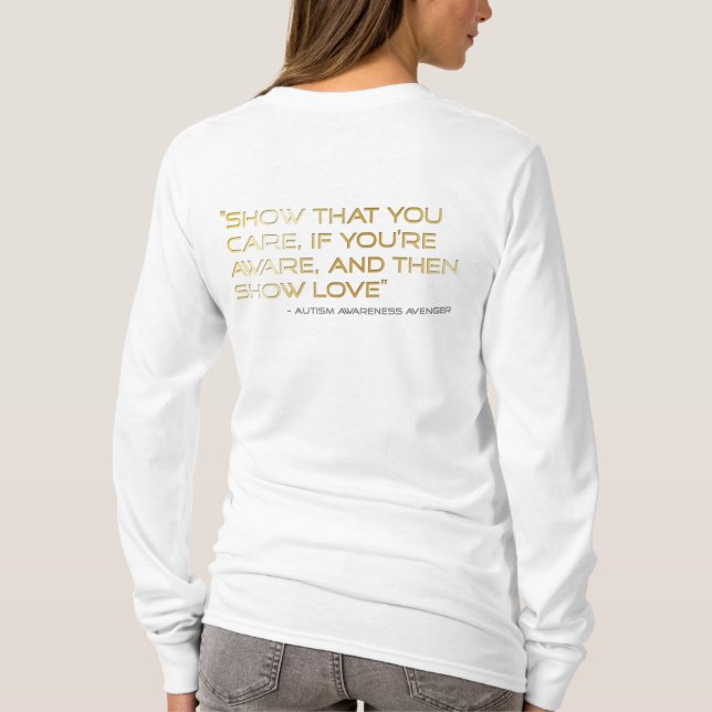 Autism Awareness Avenger Logo_Show Love T-Shirt (Back)
