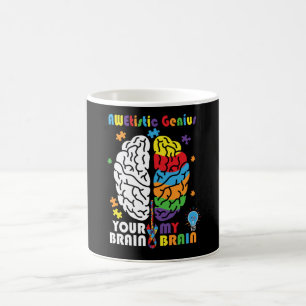 Autism Awareness Awetistic Genius Brain Autistic Coffee Mug