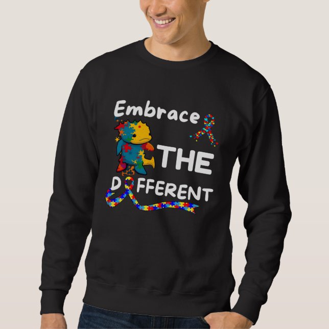 Autism Awareness Axolotl Embrace Different Unmaski Sweatshirt (Front)