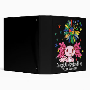 Autism awareness , axolotl lovers T-Shirt134 3 Ring Binder