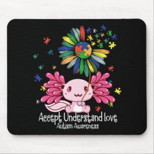 Autism awareness , axolotl lovers T-Shirt134 Mouse Pad