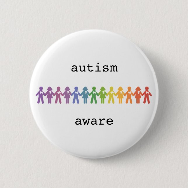 Autism Awareness Badge Pinback Button (Front)