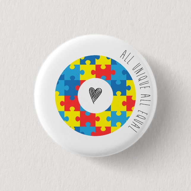 Autism Awareness Badge (small) Button (Front)