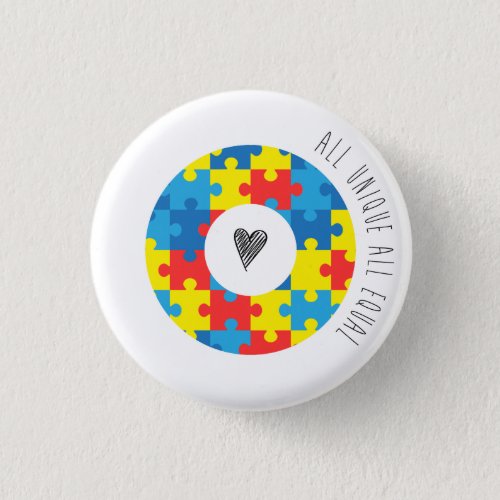 Autism Awareness Badge small Button