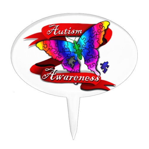 Autism Awareness Banner Cake Topper