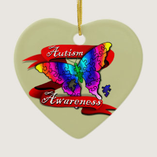 Autism Awareness Banner Ceramic Ornament
