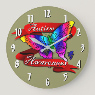 Autism Awareness Banner Clock