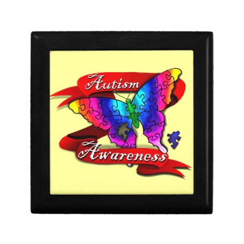 Autism Awareness Banner Keepsake Box