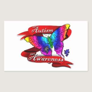 Autism Awareness Banner Rectangular Sticker