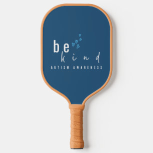 autism awareness be kind blue hearts modern pickleball paddle
