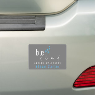 autism awareness be kind blue team name   car magnet