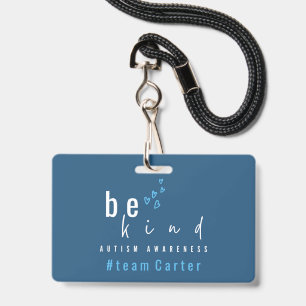 autism awareness be kind blue team name modern badge