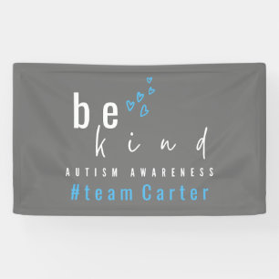 autism awareness be kind blue team name modern banner