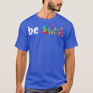 Autism Awareness Be Kind Colorful Puzzle Pieces T-Shirt