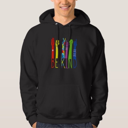 Autism Awareness Be Kind Sign Language Hand Talkin Hoodie