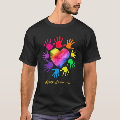 Autism Awareness Be Kind Support Hand Autism T_Shirt
