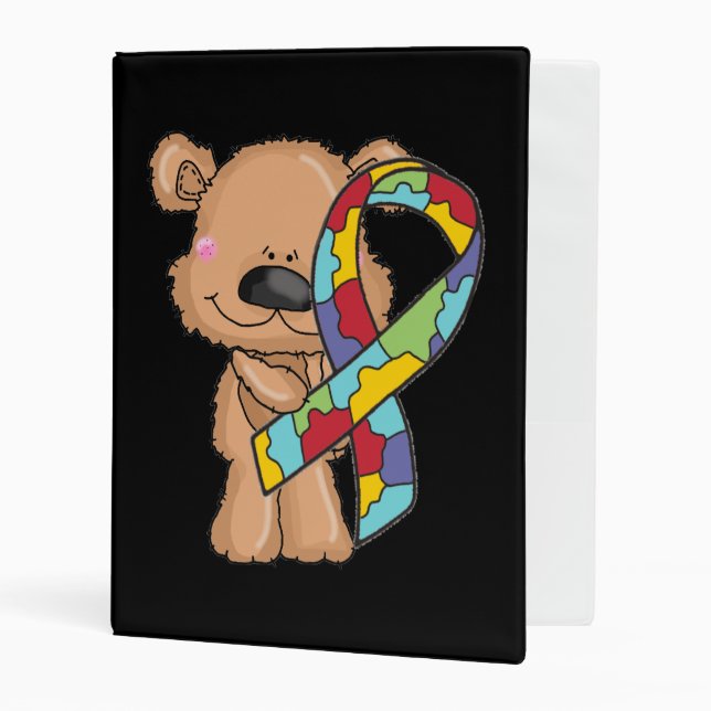 Autism Awareness Bear Mini Binder (Front/Inside)