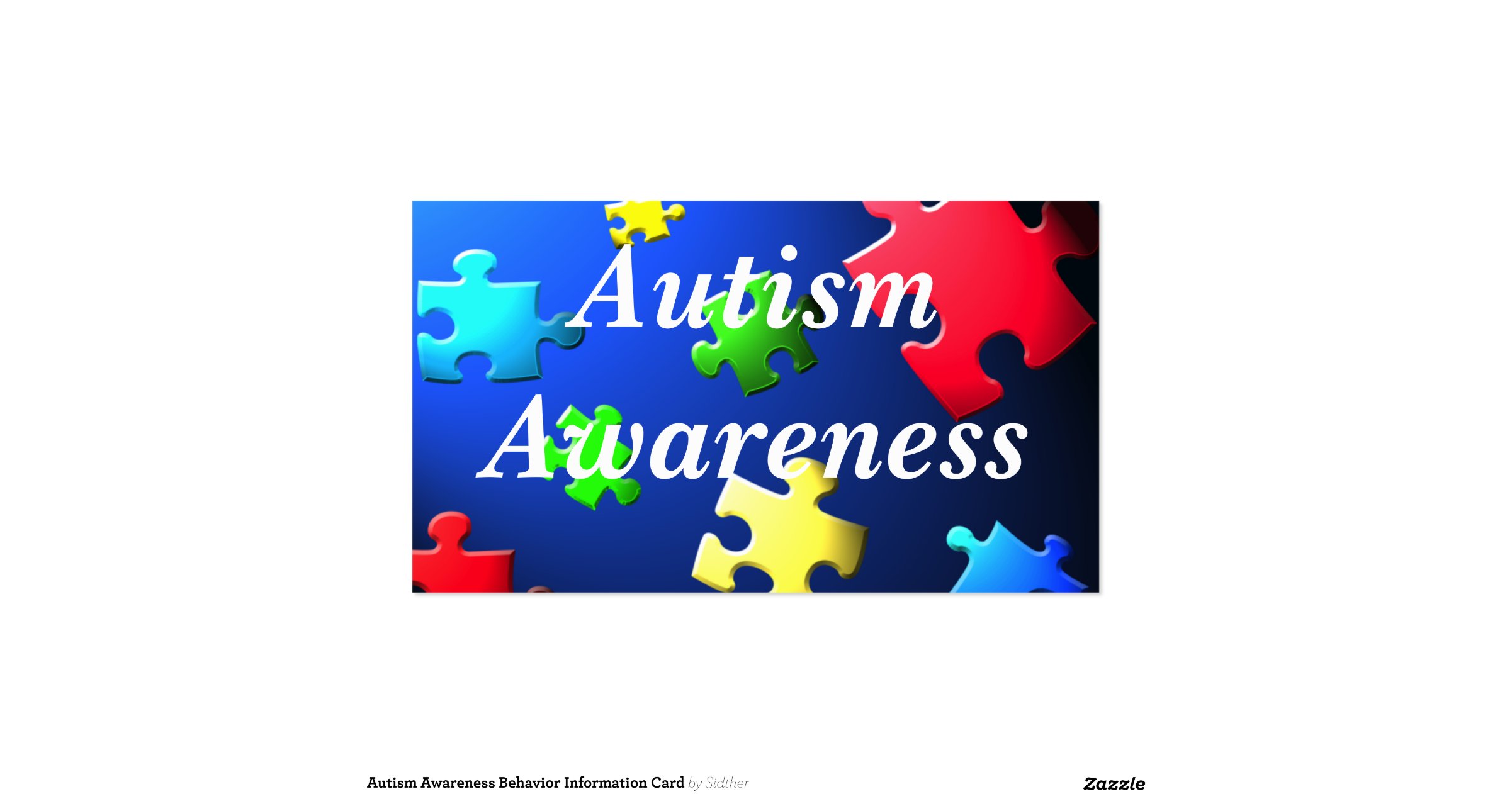 Autism Awareness Behavior Information Card Double-Sided Standard ...
