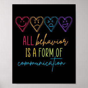 Autism Awareness Behavior Is Communication Special Poster
