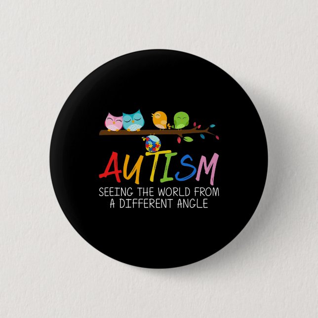 Autism Awareness Bird  Button (Front)