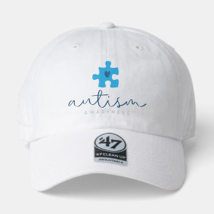 autism awareness blue puzzle piece heart 47 brand hat