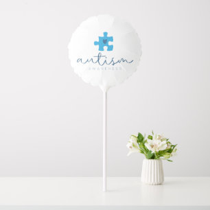 autism awareness blue puzzle piece heart balloon