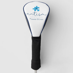 autism awareness blue puzzle piece #team name golf head cover