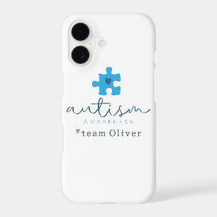 autism awareness blue puzzle piece #team name  iPhone 17 case