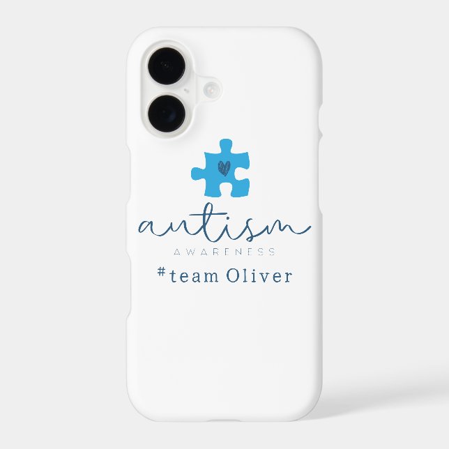 autism awareness blue puzzle piece #team name  iPhone case (Back)