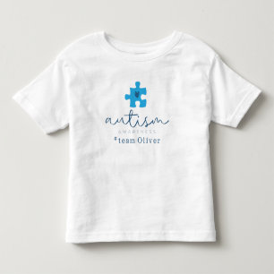 autism awareness blue puzzle piece #team name toddler t-shirt
