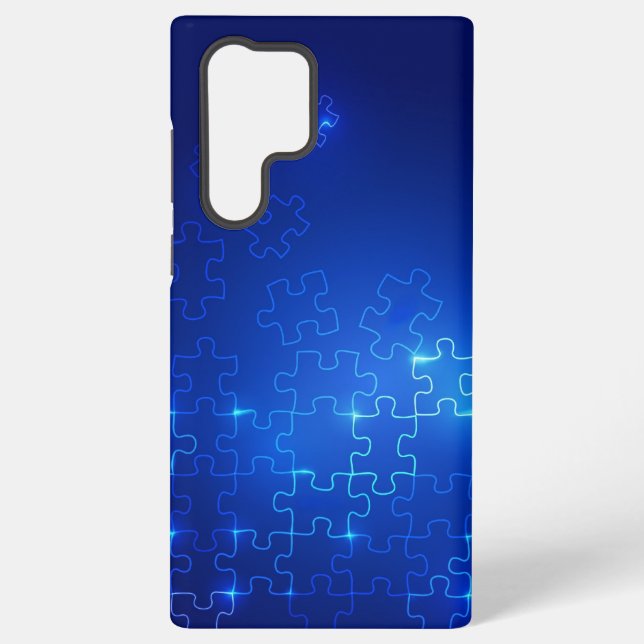 Autism Awareness Blue Puzzle Samsung cell case (Back)