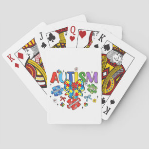 Autism Awareness Bow Coquette Puzzle Piece Neuro Poker Cards
