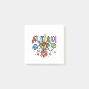 Autism Awareness Bow Coquette Puzzle Piece Neuro Post-it Notes
