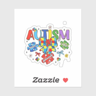 Autism Awareness Bow Coquette Puzzle Piece Neuro  Sticker