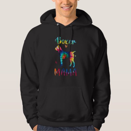 Autism Awareness Boxer Mama Tie Dye Dog Mom Hoodie