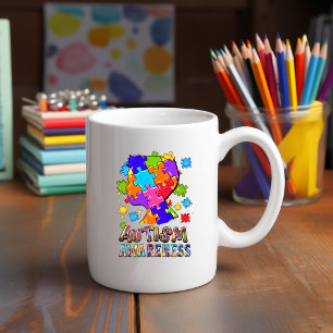 Autism Awareness Boy Puzzle Mug
