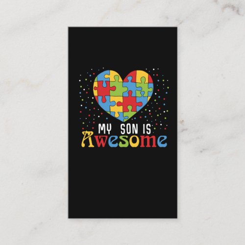 Autism Awareness Boys Autistic Awesome Son Business Card