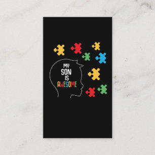Autism Awareness Boys Autistic Puzzle Awesome Son Business Card