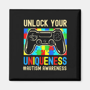 Autism Awareness Boys Girls Video Game Controller  Magnet