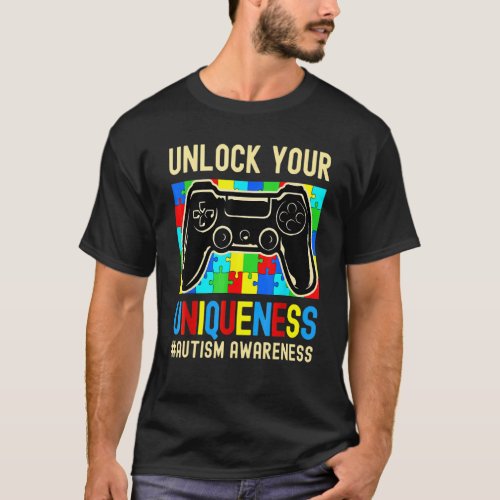 Autism Awareness Boys Girls Video Game Controller T-Shirt