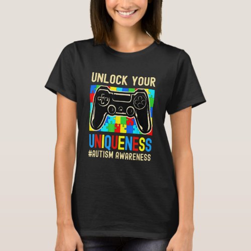 Autism Awareness Boys Girls Video Game Controller T-Shirt