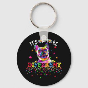 Autism Awareness Bulldog Dog Lover Gifts for Autis Keychain