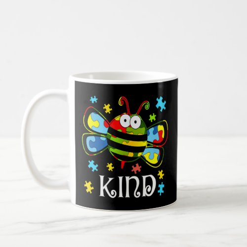 Autism Awareness Bumble Bee Be Kind Puzzle Piece A Coffee Mug