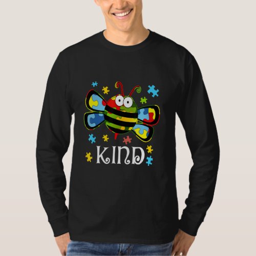 Autism Awareness Bumble Bee Be Kind Puzzle Piece A T_Shirt