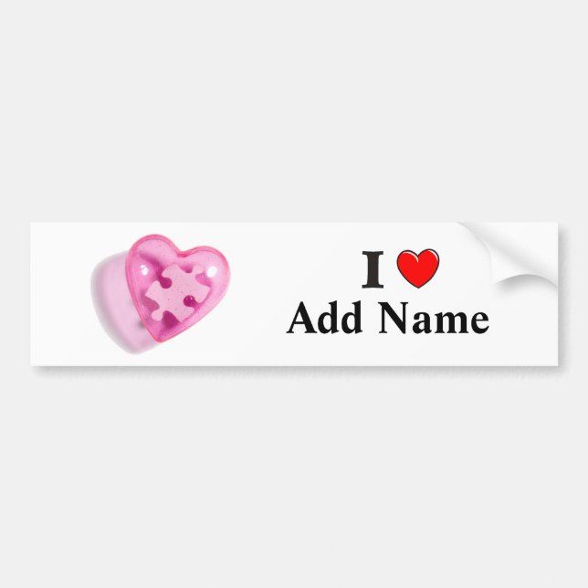 Autism Awareness Bumper Sticker Heart Customize (Front)
