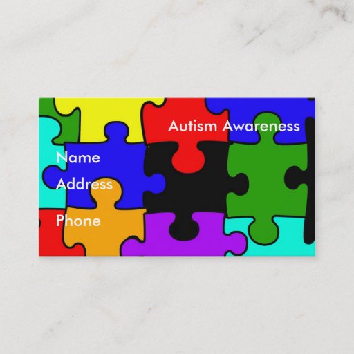 Customizable Autism Awareness Business Card