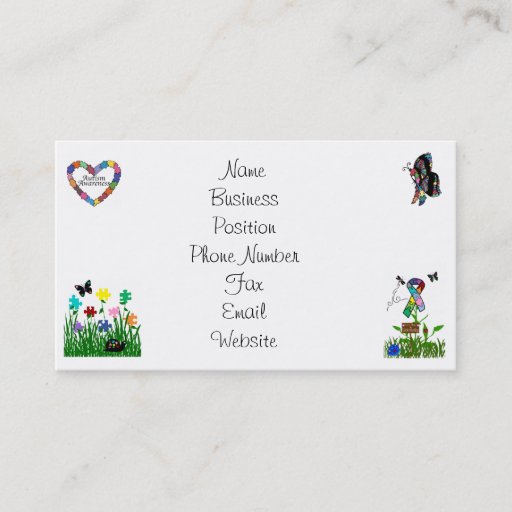 Customizable Autism Awareness business cards
